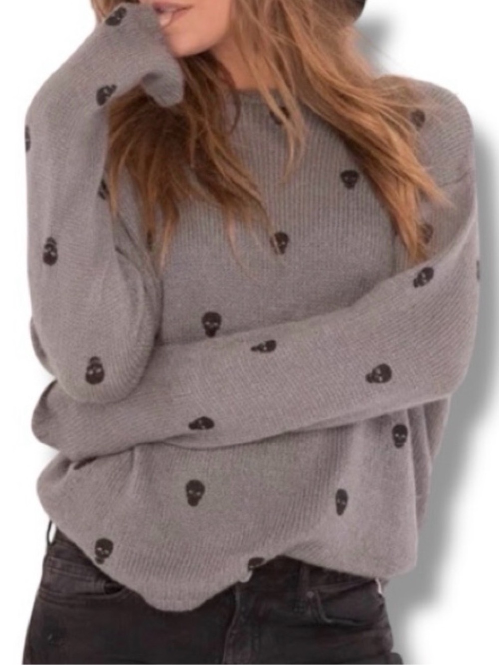Wooden Ships Mini Skull Oversized Sweater Size Small/Medium Mohair Wool Blend